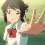 Mitsuha, la giovane protagonista dell'anime Your Name di Makoto Shinkai (Kimi no na wa, Giappone 2016)