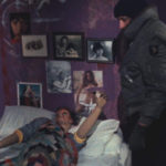 Jeo Spinell ed una vittima in un'immagine tratta da Maniac di William Lustig (USA, 1980)