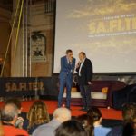 Un'altra immagine di Bonivento sul palco della 17esima edizione del Sa.Fi.Ter.